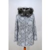 Dámský šedobílí zimní kabátek Žaneta vzor nadměrné velikosti.
