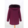 Dámský vínový zimní kabát Alice nadměrné velikosti.