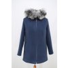 Dámský modrý zimní kabátek Žaneta nadměrné velikosti.