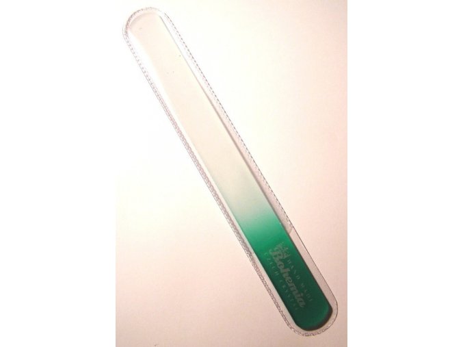 BOHEMIA CRYSTAL Velký skleněný pilník na nehty - 200mm - tmavě zelený