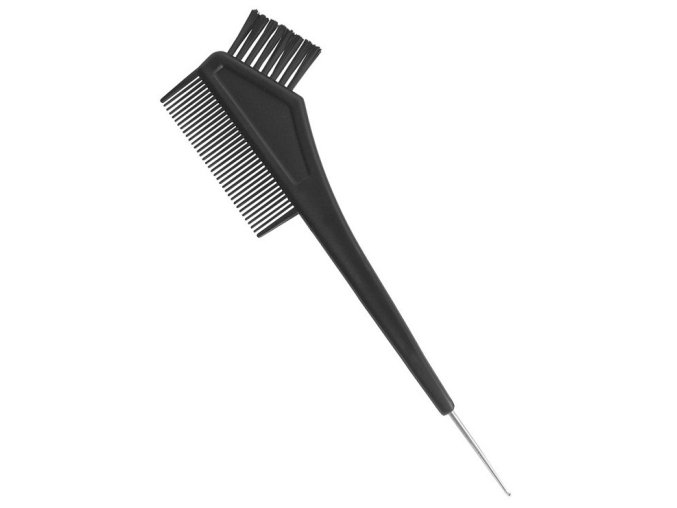 DUKO Pomůcky Kadeřnický štětec na barvení vlasů s hřebínkem a kovovým háčkem 21cm