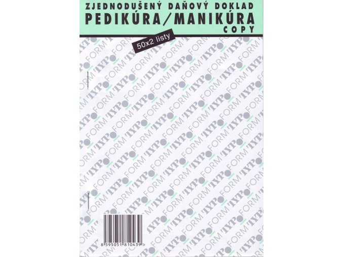 PEDIKÚRA-MANIKÚRA Zjednodušený daňový doklad - propisovací blok 50x2listy