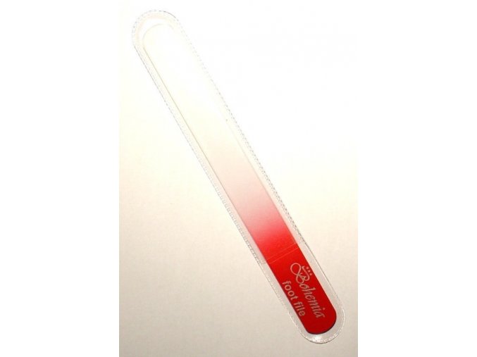 BOHEMIA CRYSTAL Velký skleněný pilník na nehty - 200mm - červený