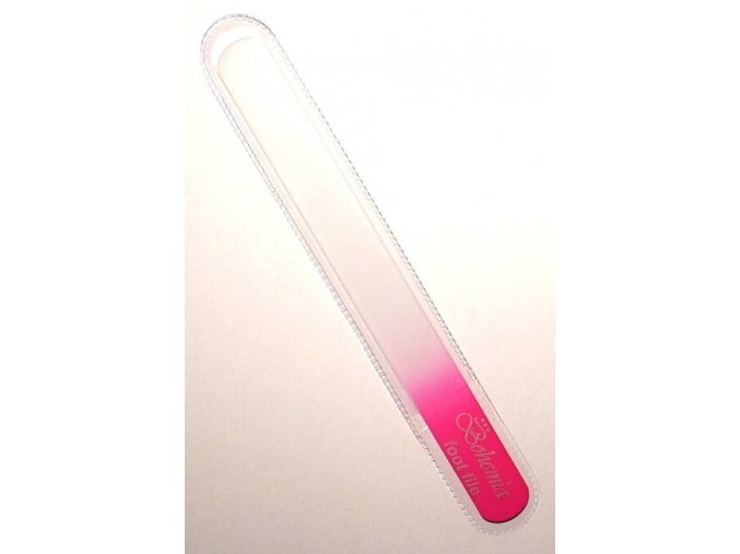 BOHEMIA CRYSTAL Velký skleněný pilník na nehty - 200mm - růžový