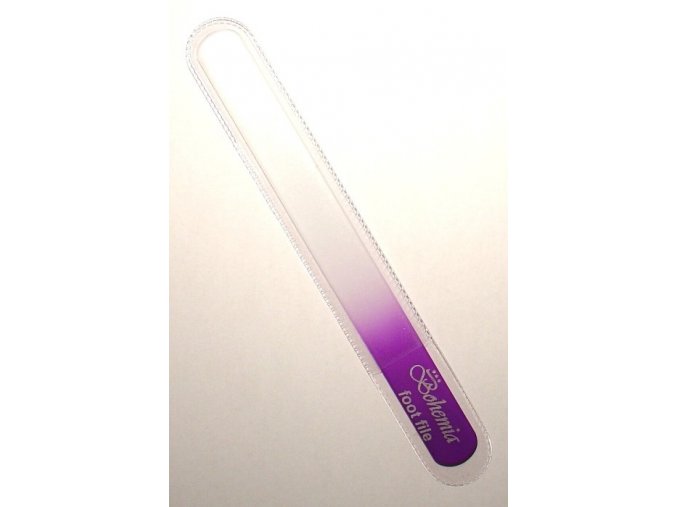 BOHEMIA CRYSTAL Velký skleněný pilník na nehty - 200mm - fialový