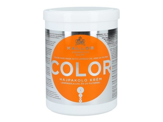 KALLOS KJMN Color Hair Mask 1000ml - maska na barvené a poškozené vlasy