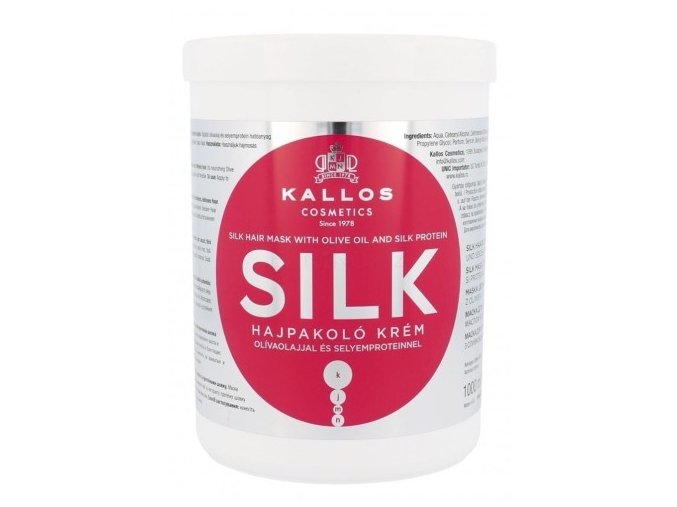 KALLOS KJMN Silk Hair Mask 1000ml - hydratačně regenerační maska na zničené vlasy