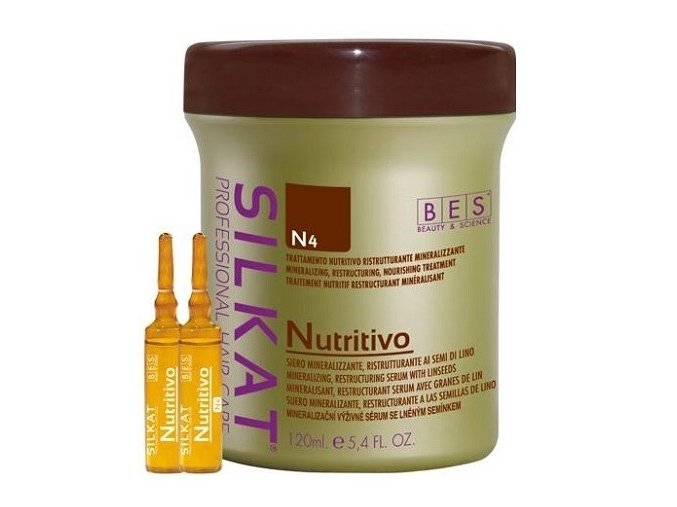 BES Silkat Nutritivo Trettamento N4 - výživné sérum na poškozené vlasy 12x10ml