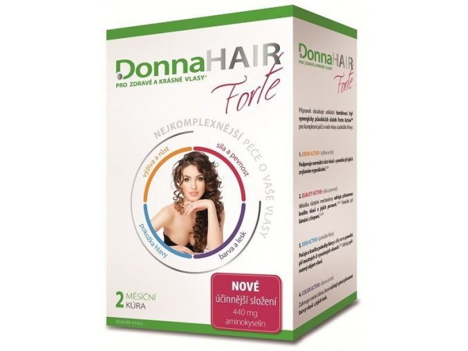 DONNA HAIR Vitamíny na vlasy Forte 60 tobolek - 2 měsíční kúra pro výživu a růst vlasů