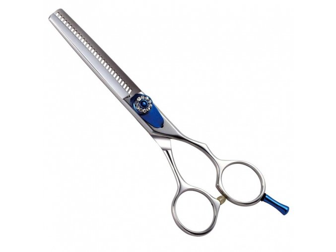 PRO FEEL JAPAN Blue Cobalt EN630 - efilační profi nůžky na vlasy 6' - šroub s kamínky