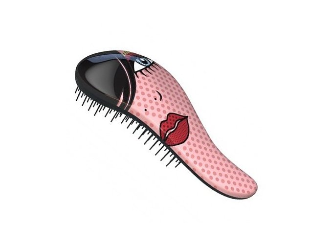 DTANGLER Red Lip Profesionální rozčesávací kartáč na vlasy s rukojetí