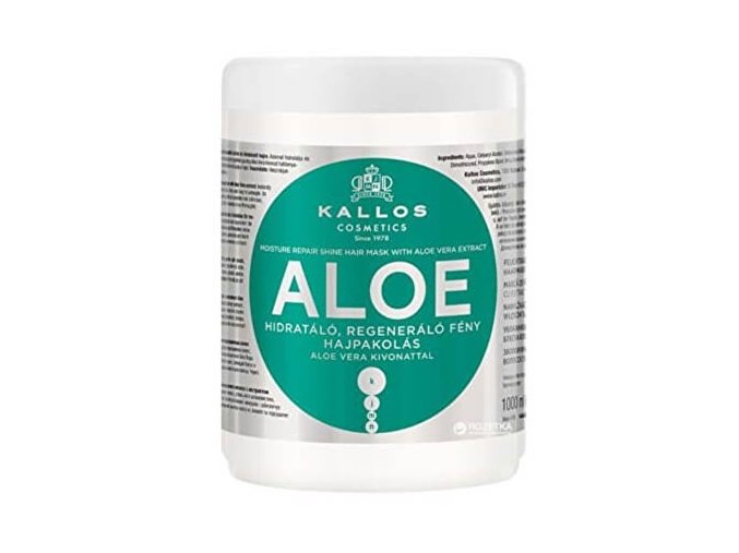 KALLOS KJMN Aloe Hair Mask 1000ml - hydratační maska s Aloe Vera na suché vlasy