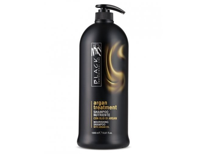 BLACK Argan Treatment Shampoo 1000ml - arganový regenerační šampon na poškozené vlasy