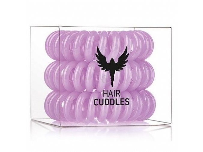 HH SIMONSEN Hair Cuddles Purple 3ks - spirálové gumičky do vlasů - světle fialové