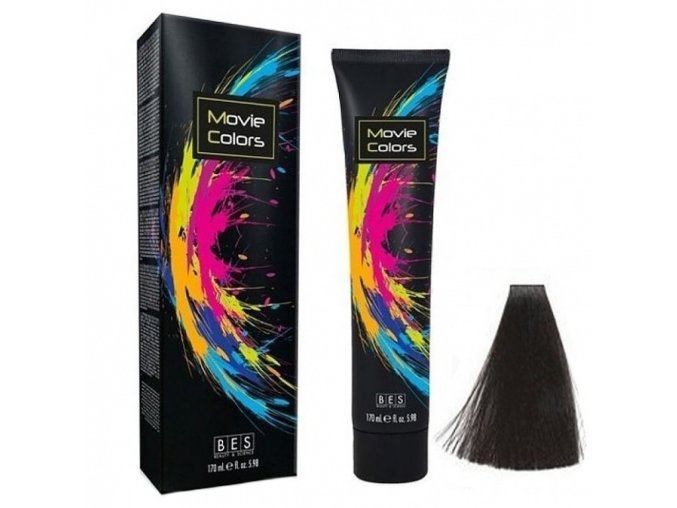 BES Movie Colors 1.0 Black - gelová barva na vlasy bez amoniaku 170ml - černá