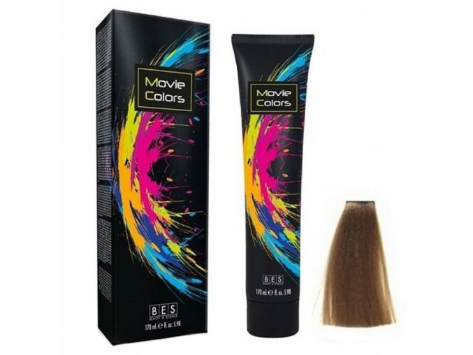 BES Movie Colors 8.0 Light Blond - gelová barva na vlasy bez amoniaku 170ml - světlá blond