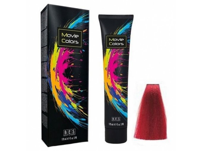 BES Movie Colors Red - gelová barva na vlasy bez amoniaku 170ml - červená