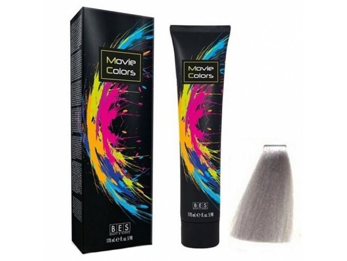 BES Movie Colors Silver - gelová barva na vlasy bez amoniaku 170ml - stříbrná