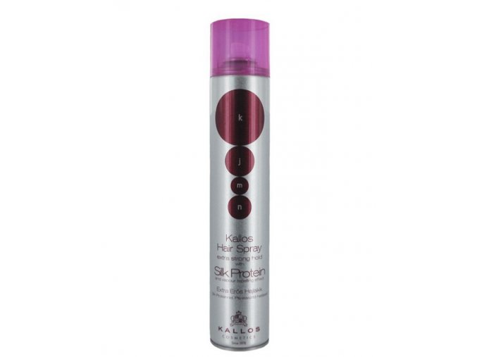 KALLOS KJMN Hair Spray Extra Strong Silk Protein 500ml - velmi silně tužící lak na vlasy