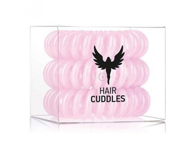 HH SIMONSEN Hair Cuddles Light Pink 3ks - spirálové gumičky do vlasů - světle růžové