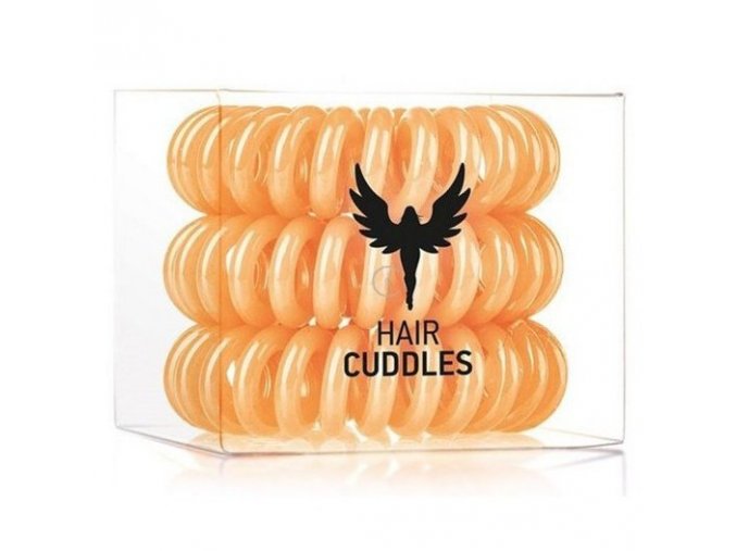 HH SIMONSEN Hair Cuddles Orange 3ks - spirálové gumičky do vlasů - oranžové