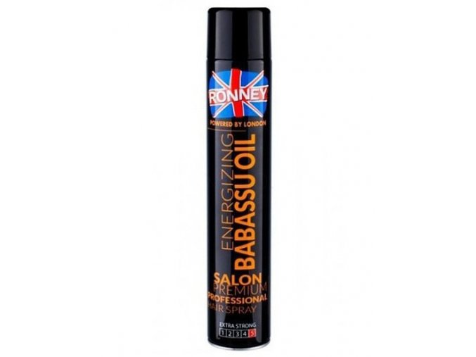 RONNEY London Energizing Babassu Oil Hair Spray 750ml - uhlazující extra silný lak na vlasy