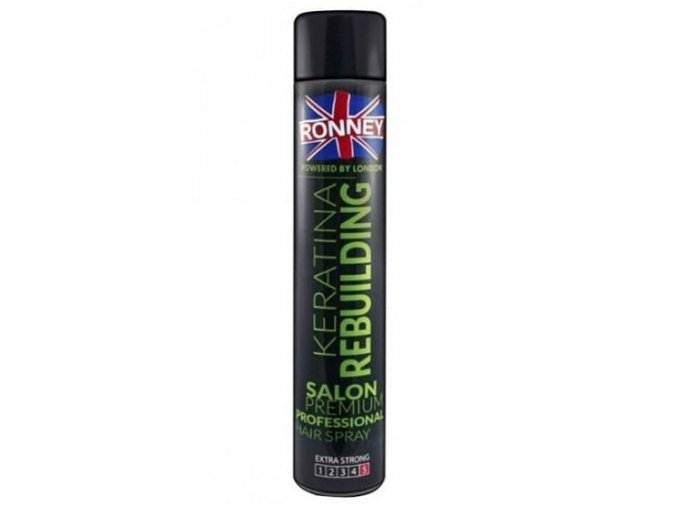 RONNEY London Rebuilding Keratina Hair Spray 750ml - extra silný lak na vlasy s keratinem