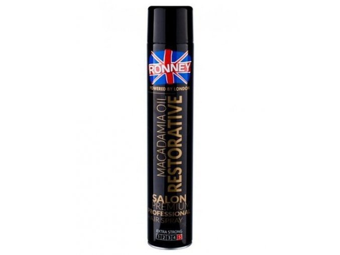 RONNEY London Restorative Macadamia Oil Hair Spray 750ml - lak s makadamiovým olejem