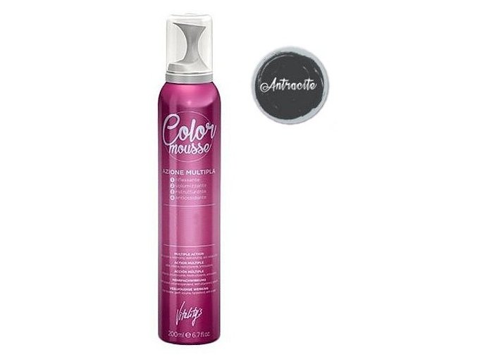 VITALITYS Color Mousse ANTRACITE barevné pěnové tužidlo 200ml - tmavě šedé