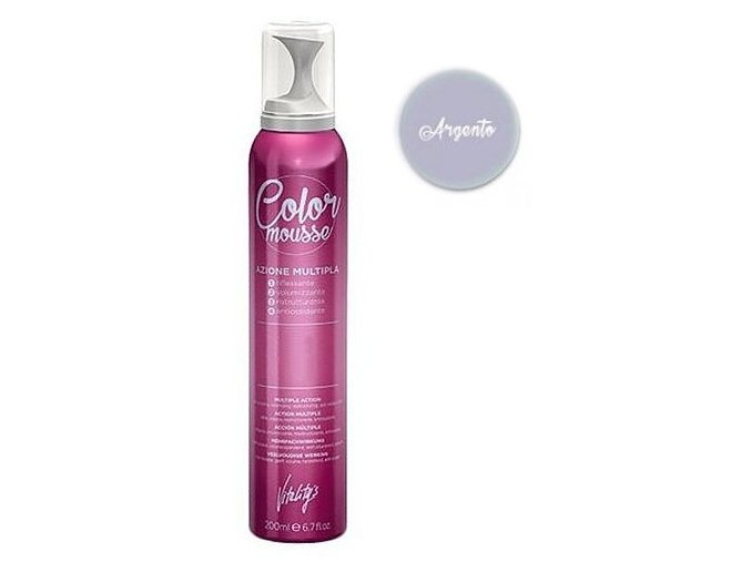 VITALITYS Color Mousse ARGENTO barevné pěnové tužidlo 200ml - stříbrné