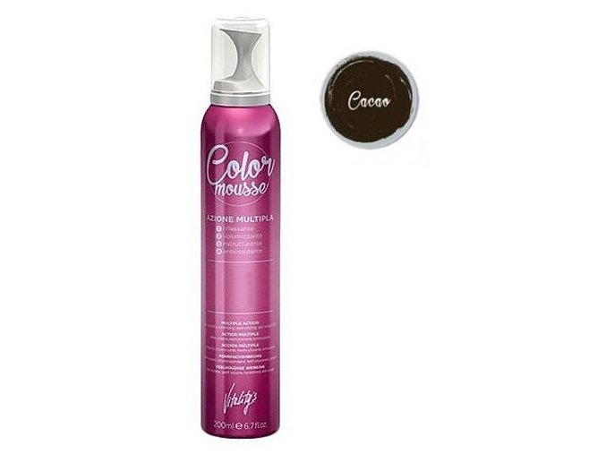 VITALITYS Color Mousse CACAO barevné pěnové tužidlo 200ml - tmavě hnědé