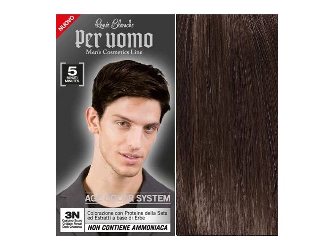 RENEÉ BLANCHE Per Uomo 3N Dark Chestnut - 5min. barva na vlasy pro muže - tmavě hnědá