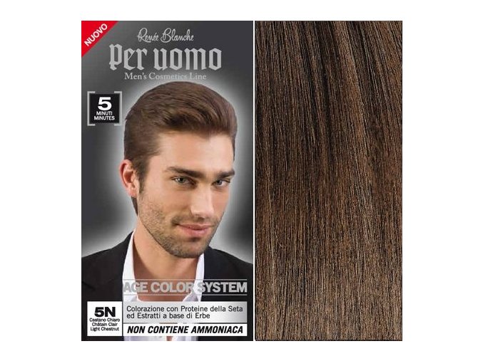 RENEÉ BLANCHE Per Uomo 5N Light Chestnut - 5min. barva na vlasy pro muže - světle hnědá