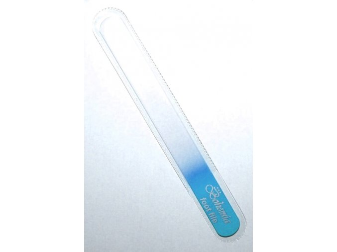 BOHEMIA CRYSTAL Velký skleněný pilník na nehty - 200mm - světle modrý