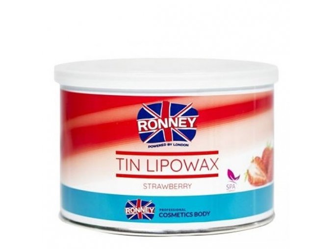 RONNEY Tin Lipowax Strawberry 400ml - depilační vosk - jahoda