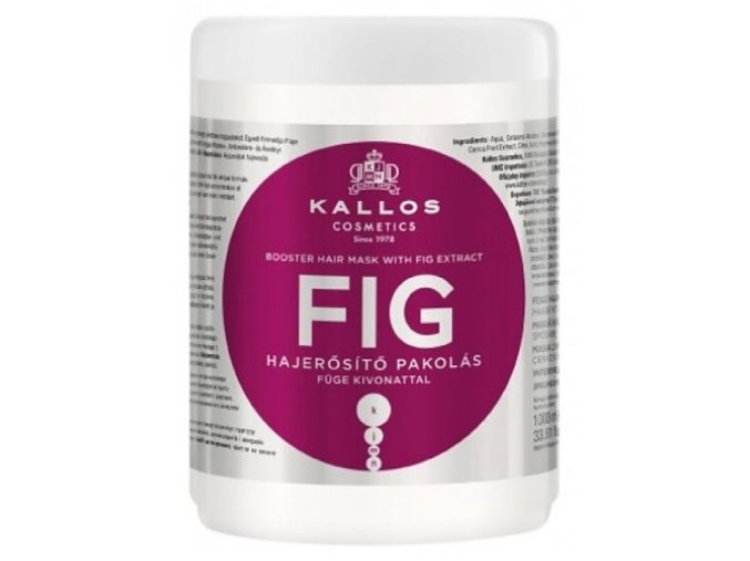 KALLOS KJMN Fig Hair Mask 1000ml - maska na slabé vlasy a roztřepené konečky