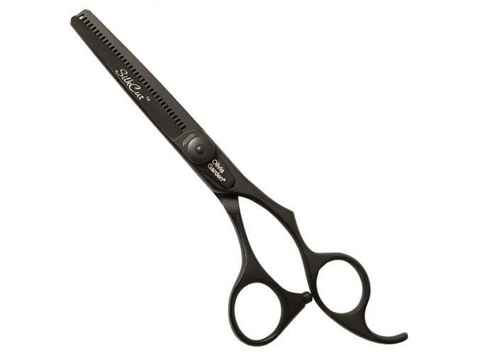OLIVIA GARDEN SilkCut Thinner Matt Black Edition T6-35BL - profi efilační  nůžky na vlasy
