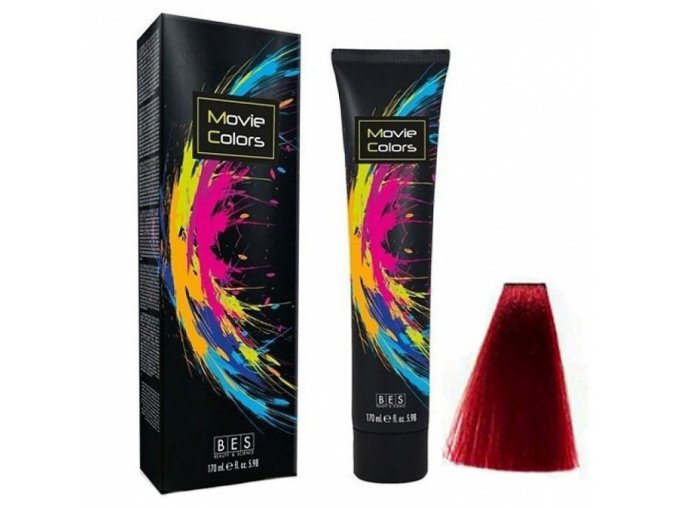 BES Movie Colors Deep Red - gelová barva na vlasy bez amoniaku 170ml - tmavě červená