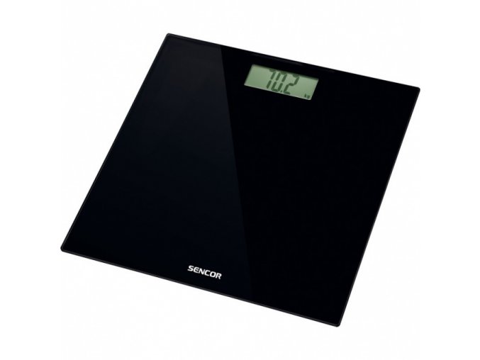 SENCOR SBS 2300BK Black Elegant Glass Scale - osobní váha, černý skleněný povrch