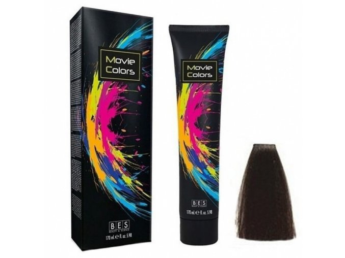 BES Movie Colors 3.0 Dark Brown - gelová barva na vlasy bez amoniaku 170ml - tmavě hnědá