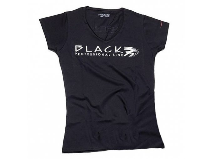 BLACK Women L Dámské černé tričko s potiskem Black Parisienne - velikost L