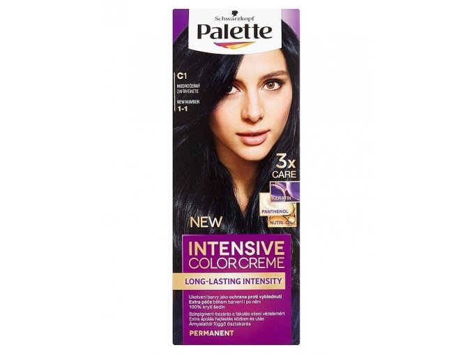 SCHWARZKOPF Palette C1 (1-1) Intensive Color Creme - barva na vlasy - Modročerná