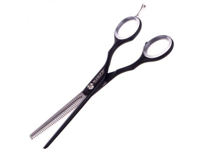 KIEPE Professional Luxury Series 2447 5,5´ Black - efilační nůžky na vlasy - černo stříbrné