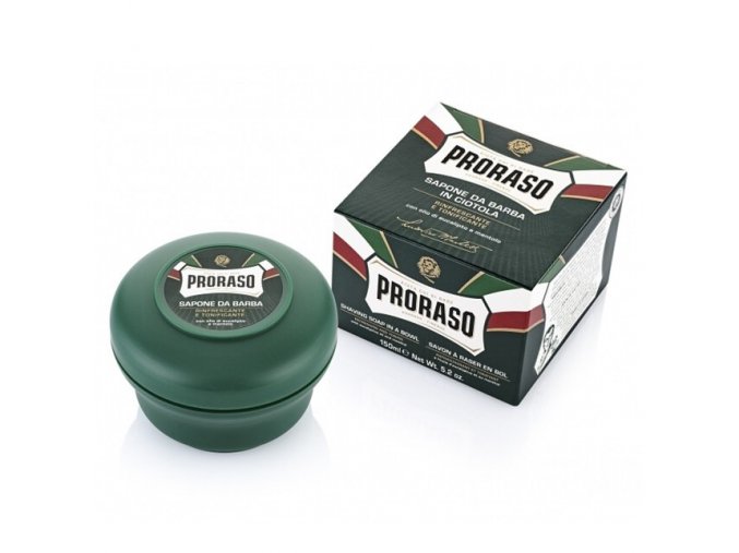 PRORASO Eucalyptus Osvěžující mýdlo na holení v misce - eukalyptus 150ml