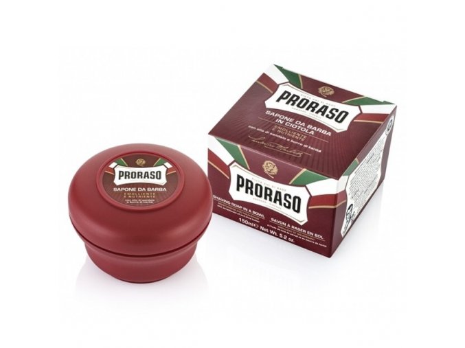 PRORASO Sandalwood Vyživující mýdlo v misce na holení tvrdých vousů - santalové dřevo 150ml