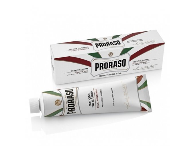 PRORASO Green Tea Vyživující krém na holení pro citlivou pokožku - zelený čaj 150ml