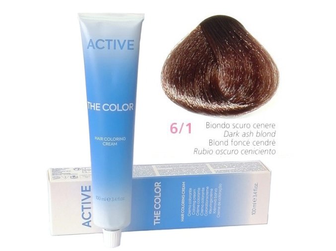 ACTIVE The Color Permanentní krémová barva - Tmavě popelavá blond 6-1