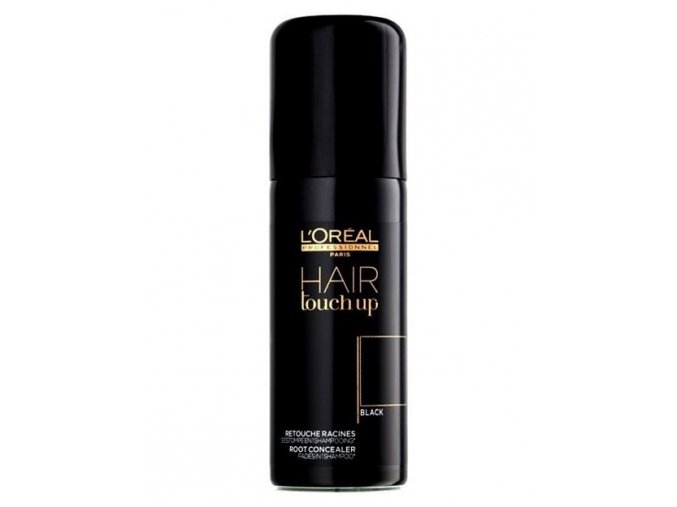 LOREAL Professionnel Hair Touch Up Black 75ml - sprej pro krytí šedin a odrostů - černý