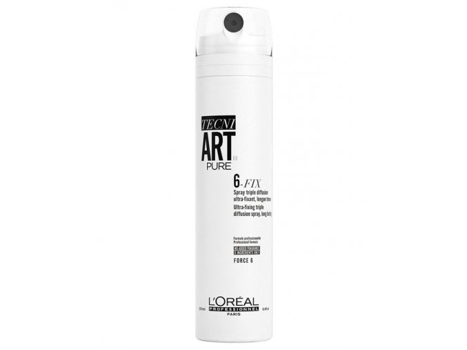 LOREAL Tecni.Art Pure 6-Fix Ultra Fixing 250ml - ultra silně tužící lak na vlasy bez parfemace