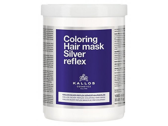 KALLOS Cosmetics Silver Reflex Mask 1000ml - stříbrná maska pro blond vlasy